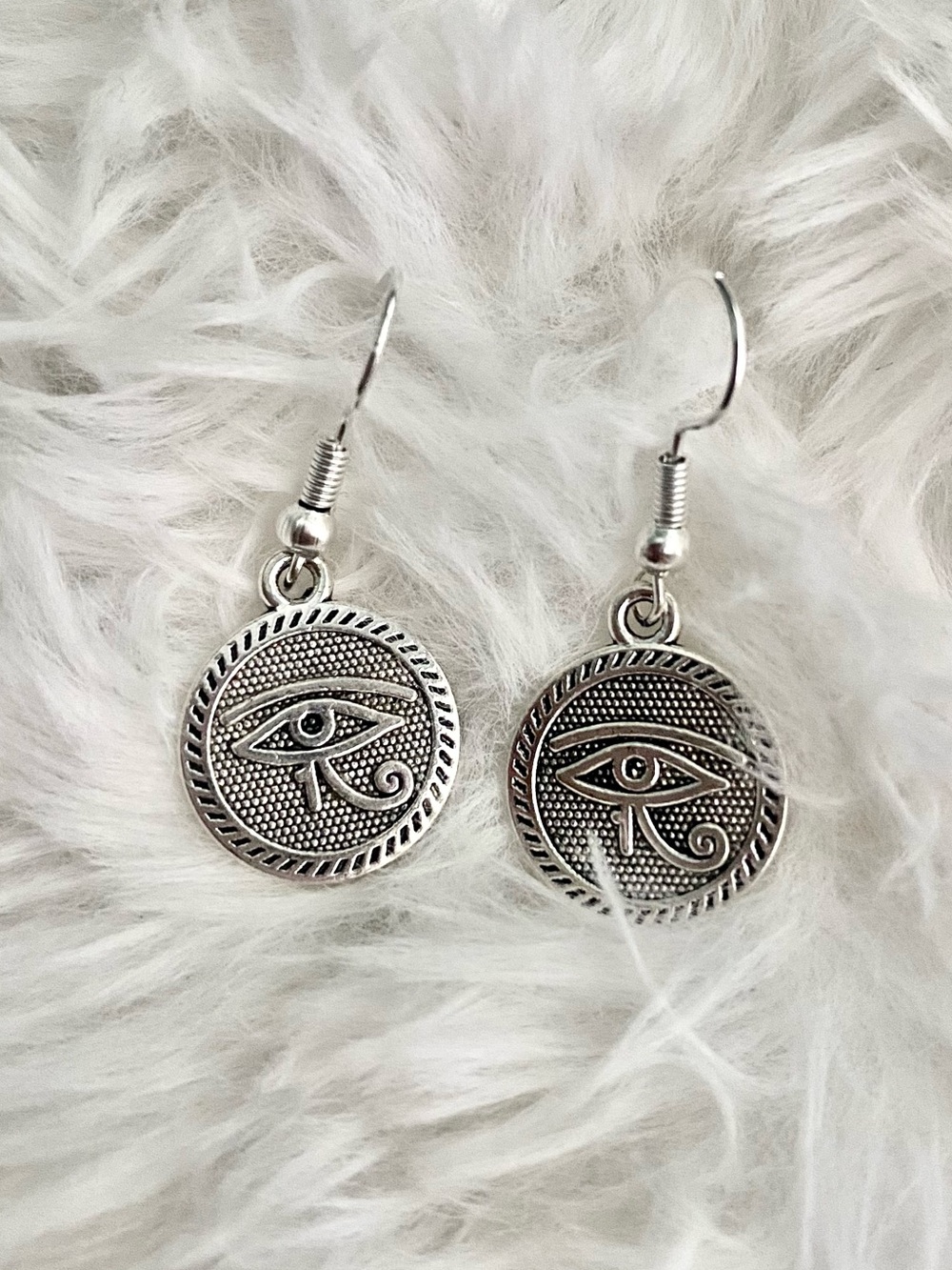 Silver Eye of Horus Drop Earrings - Women Jewelry
